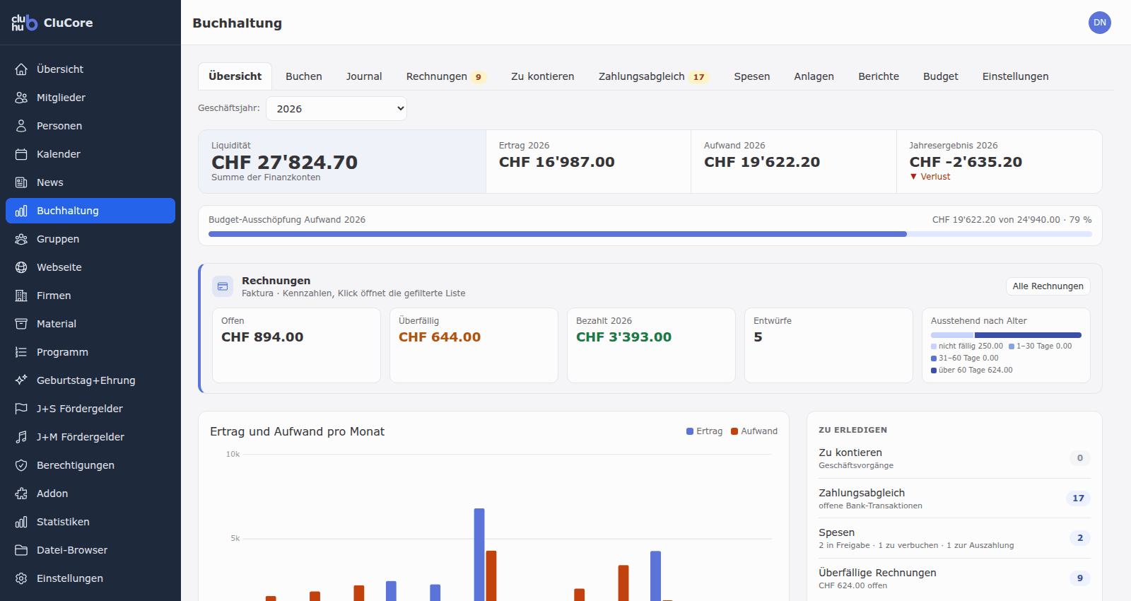 Buchhaltungs-Dashboard